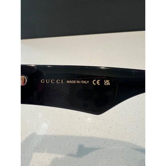 Gucci GG1331S 001 Black/Grey Narrow Rectangular Sunglasses NEW - Picture 7 of 11